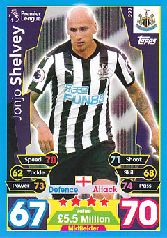 Jonjo Shelvey Newcastle United 2017/18 Topps Match Attax #227